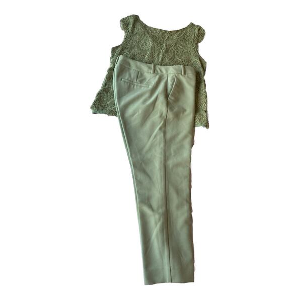The Limited Pants - The Limited Scandal Collection Handler Pant Sage Green Sz 12 / Crochet Top L